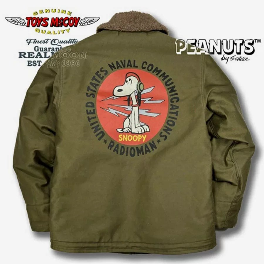 Куртка-рубашка TOYS McCOY N-1 Navy Deck Jacket 1957 Snoopy Radio Signal Corps пуховая куртка!