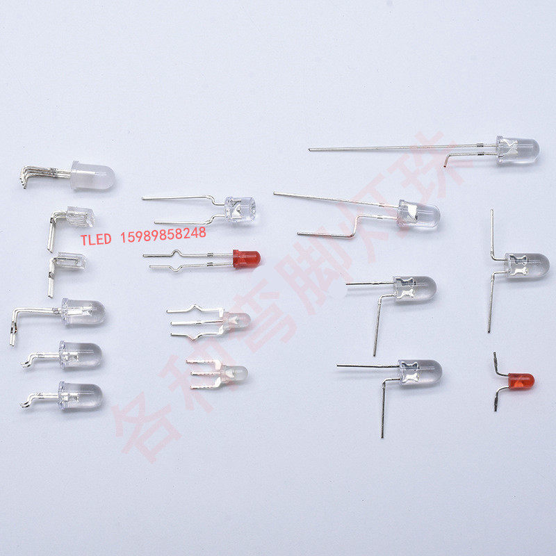 3MM LED灯珠加工K脚弯脚 5MM成型定制 切脚 编带 特殊 折弯加电阻