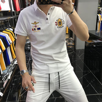 Men POLO short sleeve T-shirt Net red trend eagle embroidery half sleeve shirt men 2020 Summer new handsome tide