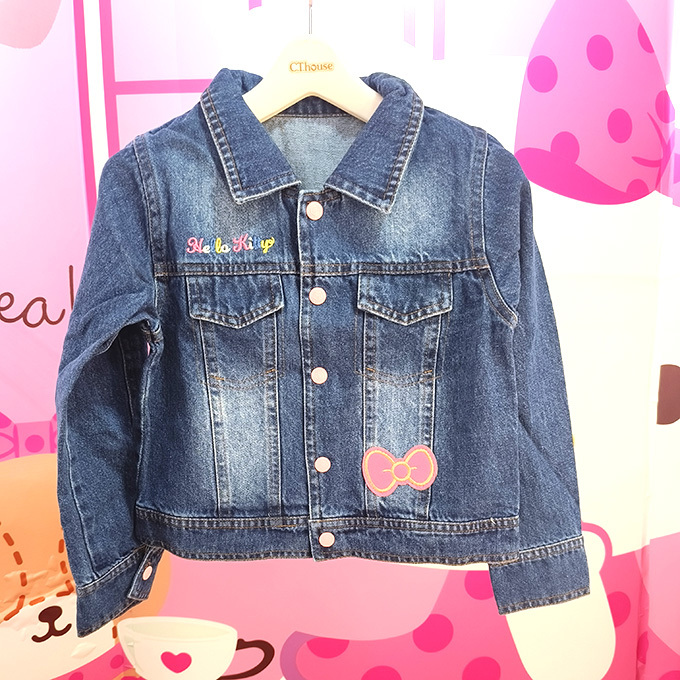 75% off Clearance Hellokitty Hello Kitty Genuine Store Product Spring and Autumn Sweet Denim Jacket for Girls