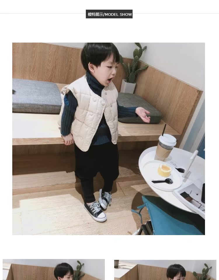 Áo khoác cotton trẻ em Bangchai cho trẻ em Áo vest Hàn Quốc đôi áo ngực retro quần áo trẻ sơ sinh