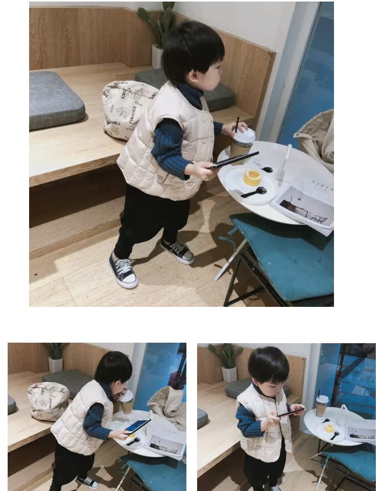 Áo khoác cotton trẻ em Bangchai cho trẻ em Áo vest Hàn Quốc đôi áo ngực retro quần áo trẻ sơ sinh