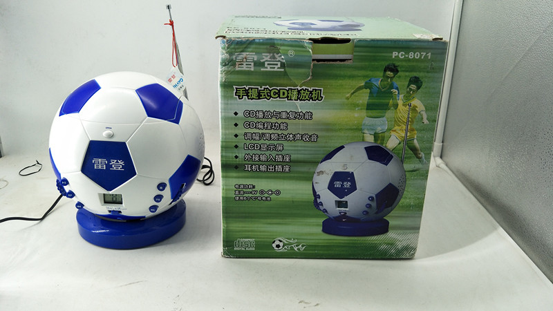 Special Price Redon Football Creative CD Machine CD intercalation Machine English CD Machine radio AUX hole headphone hole