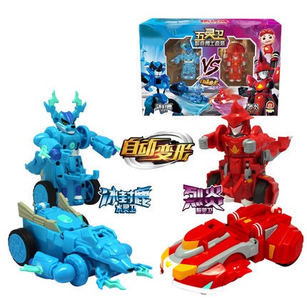 Genuine Pig Pig-Man Deformed Toy Wise to Dark Five Spirits Robot Automatic Deformation Car Flailing the Magic Dragon King Mirage