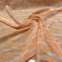 100% pure mulberry silk genuine silk double crepe bright orange colour lace flower type scarf lining dress with dress fabric