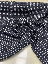 100% pure mulberry silk silk double crepe black background shaped white wave dot scarf scarf shirt dress fabric