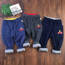 90-140 yards with cotton lining plus velvet casual pants for men and women and children thickened autumn and winter one-piece velvet small size open crotch