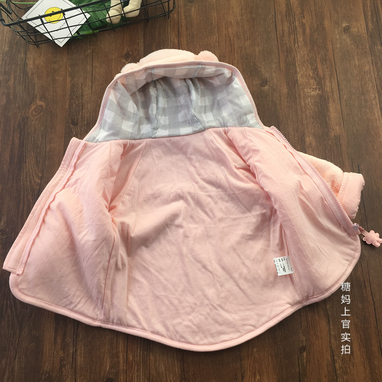 70-100 yards warm bear velvet velvet jacket zipper men and women baby baby wear autumn and winter cute top children's clothing