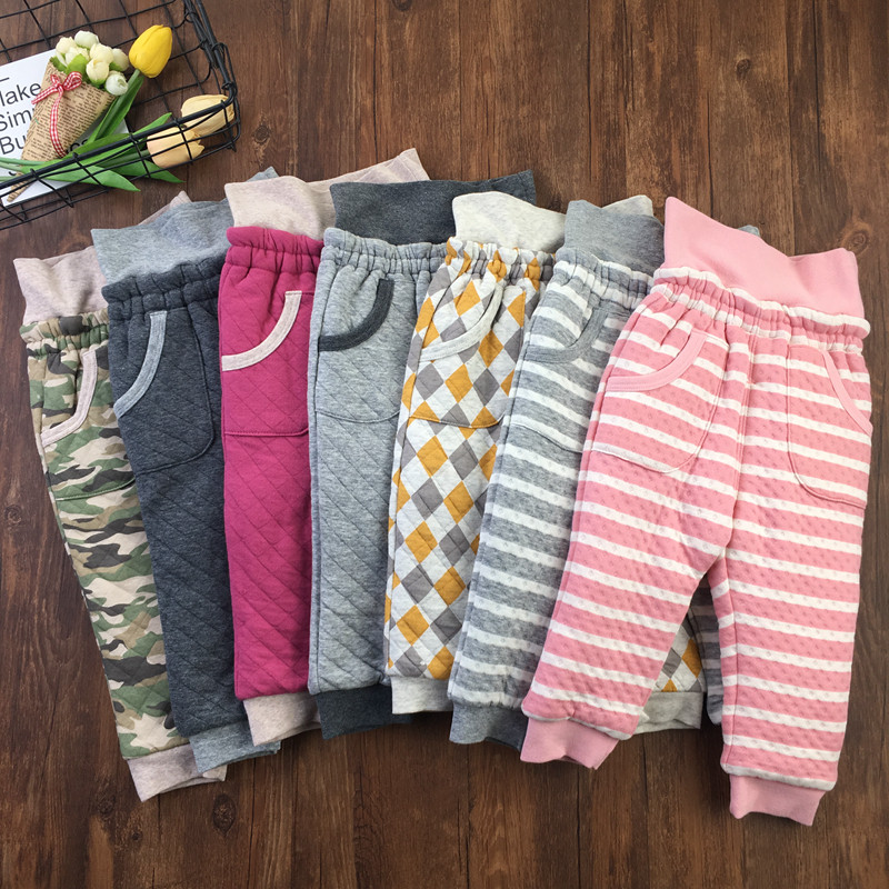 70-130 yards men and women children baby high waist belly padded pants Small size dual-use crotch baby air layer plus cotton pants