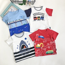 90-130 yards male Bao Xia thin cotton short sleeve T-shirt child half-sleeved shirt out to wear summer dress Small size shoulder buckle