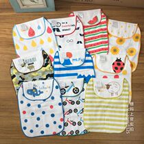 Japanese summer baby sweat towel gauze suction towel Children Baby pad back towel cotton kindergarten cute sweat towel