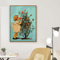 Digital oil painting diy hand painted character Fill color girl decoration painting bedroom handmade style oil color propylene painting ins