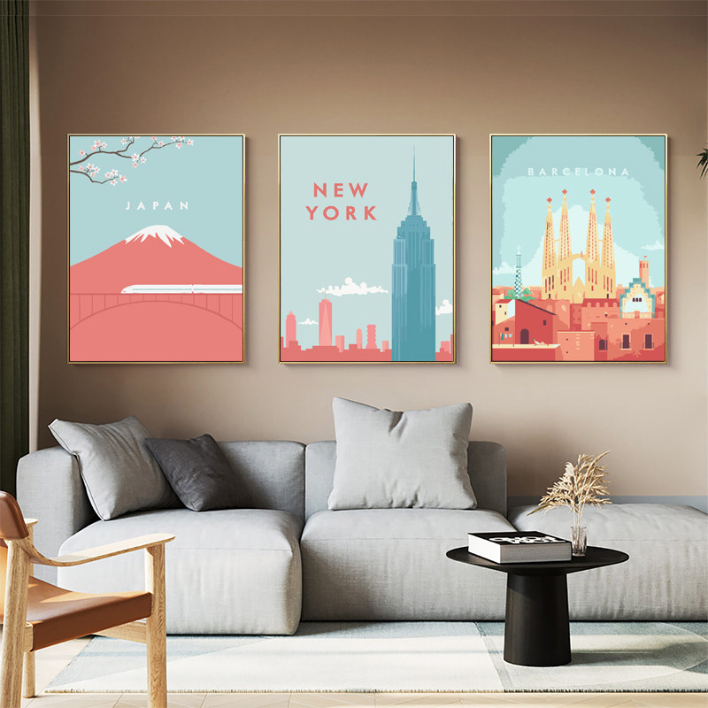 Landscape digital oil painting diy Hand-painted filled living room oil painting Coloring zero-based painting Acrylic postcard cartoon