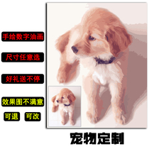 Custom Pet Diy Digital Oil Painting Hand Painted Cat Dog Photos People Pictures Oil Color Painted Portrait