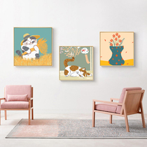 diy digital oil painting hand-painted abstract simple oil color painting ins bedroom upper color painting fill color background decoration animal cat