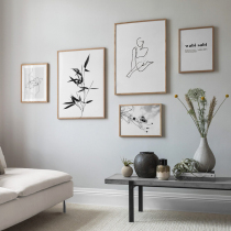 Line triptych digital oil painting diy hand painted filling flower oil color painting bedroom cute and simple painted teenage girl s