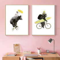 Cartoon Digital Oil Painting Diy Hand Painted Stuffed Animal Bear Oil Color Painting Color Decompression Propylene Decoration Painting Puppies