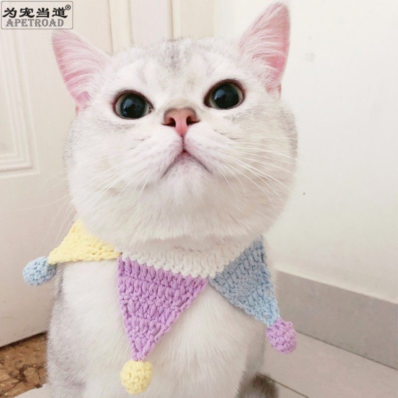 Clown fake collar hand-knitting pet accessories tied cat color collar brief short puppet small dog