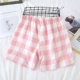 Mùa hè của nam giới nữ kẻ sọc quần pyjama quần năm điểm quần short cotton mỏng mùa hè quần dài ở nhà sợi bông quần lớn - Quần tây