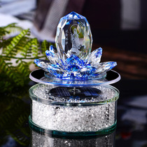 Solar Energy 360 Swivel Crystal Guanyin Car Ornament In-car Perfume Seat On-board Crystal Pendulum