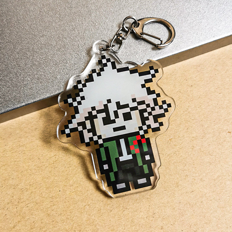 Keychain Danganronpa Pixel Acrylic Pendant Hinata Hajime Keyring