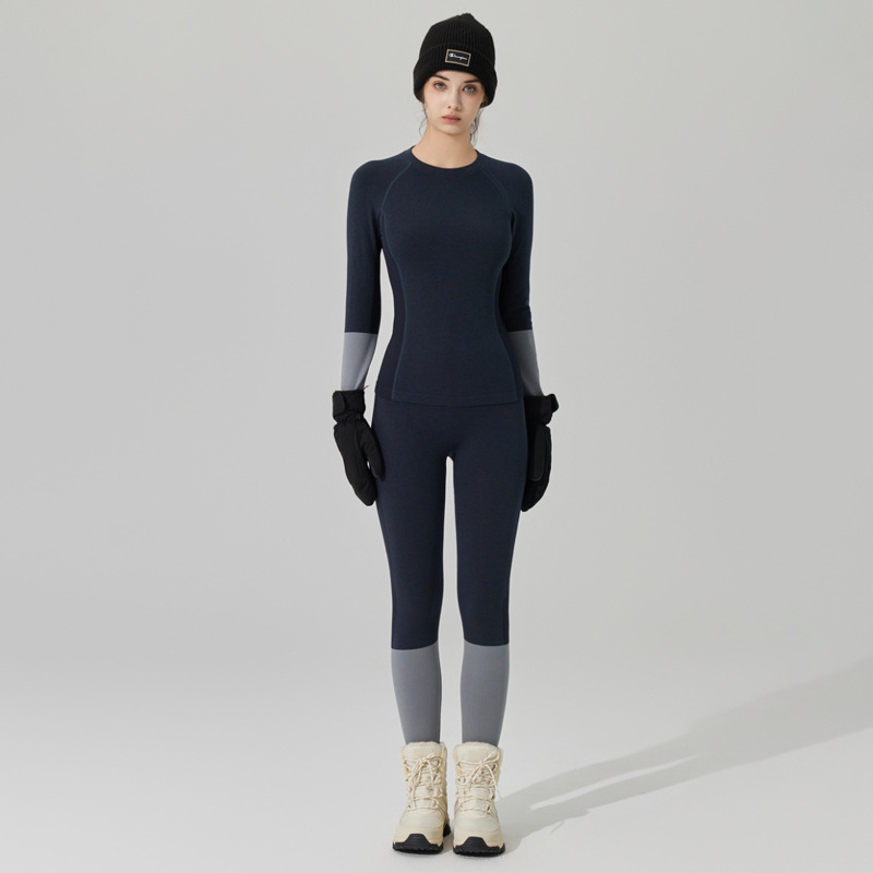 Merino Wool Ski Quick-Drying Clothing, Sweat-Wicking Compression Thermal Underwear Women's Set, Outdoor Mountaineering and Hiking Base Layer Merino Wool Ski Quick-Drying Clothing, Sweat-Wicking Compression Thermal Underwear Women's Set, Outdoor Mountaineering and Hiking Base Layer