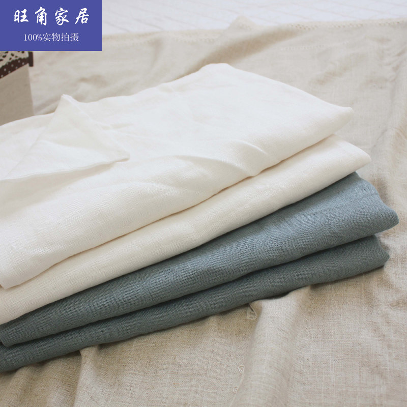 Double layer linen blanket Single lunch break pure hemp cover blanket machine washable and breathable dry and numb blanket pure colour linen