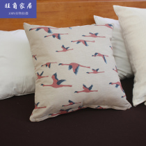 Nordic style pure cotton cushion cover 50 cm square holding pillow cover small canvas cushion cover without core