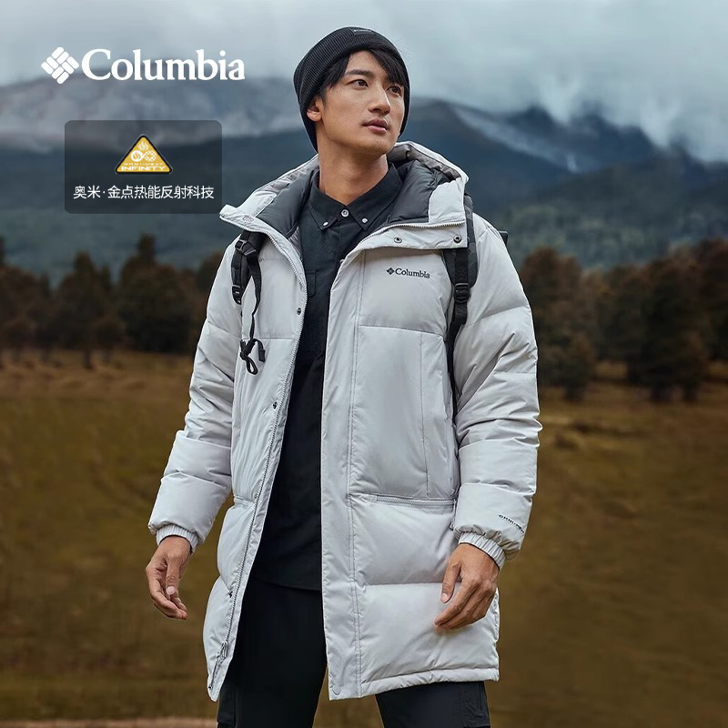 Columbia down Jacket for Men and Women, Mid-Length Thermal Reflective Warm Jacket We0994