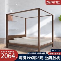 Shelf bed four column bed high column bed European style pastoral solid wood bed pine furniture customization