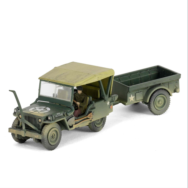 Fov1/64 American Willys Jeep Four-Wheel Drive Off-Road Vehicle Alloy Finished Static Model in Stock