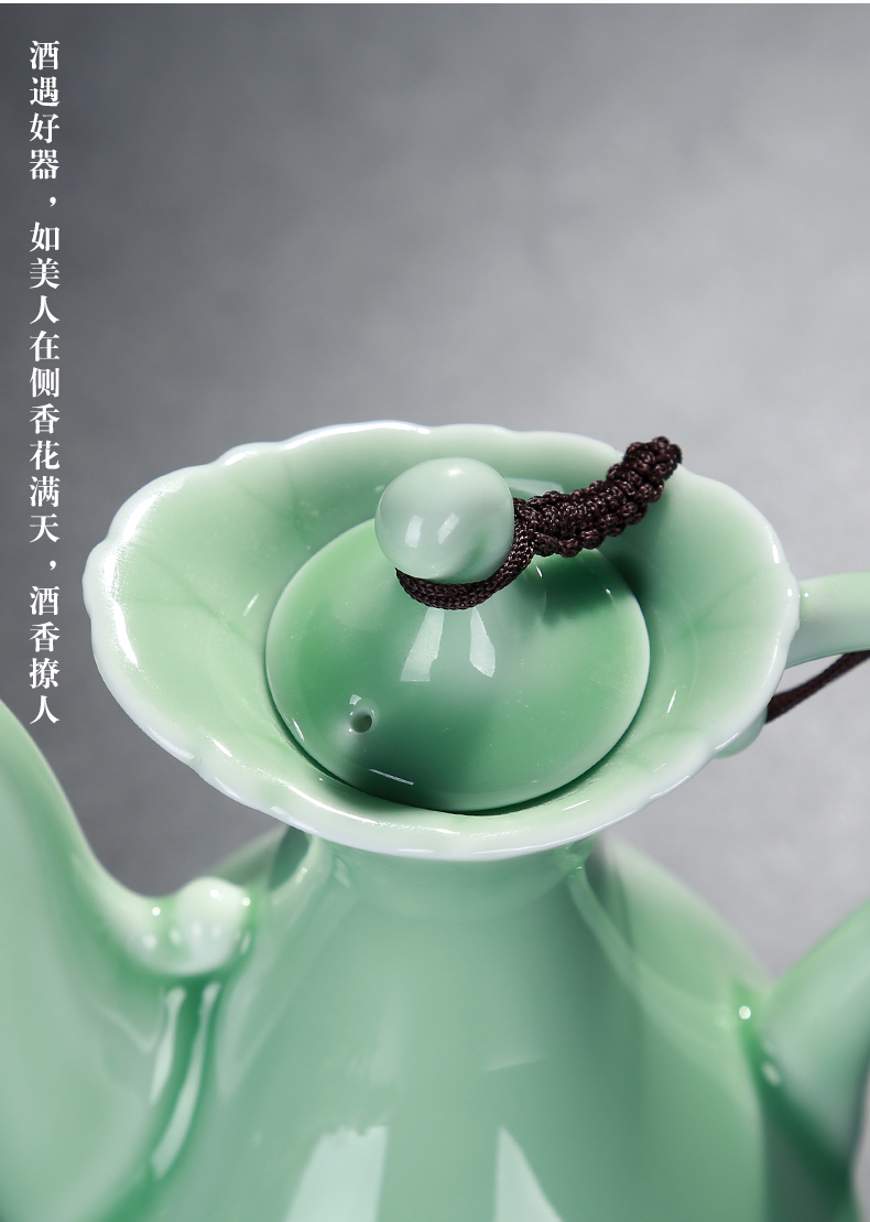 Rượu vang cổ men men trắng rượu vang quà tặng đặt một chén rượu decanter rượu vang vàng sake nồi rượu vang nhỏ hầm rượu - Rượu vang ly vang đỏ