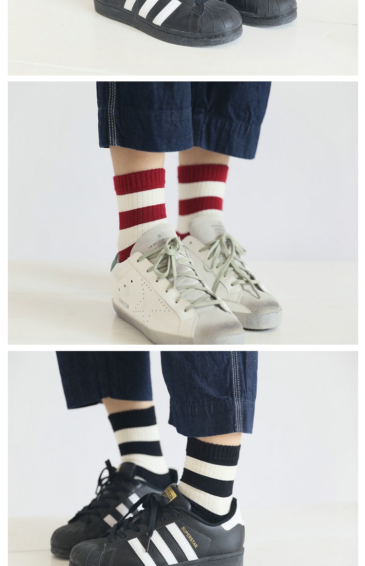 Hàn Quốc ulzzang ánh sáng retro tất nữ cotton sọc Nhật Bản đơn giản cotton văn học phụ nữ vớ cotton ngắn vớ - Vớ hàng tuần tất dệt kim đẹp