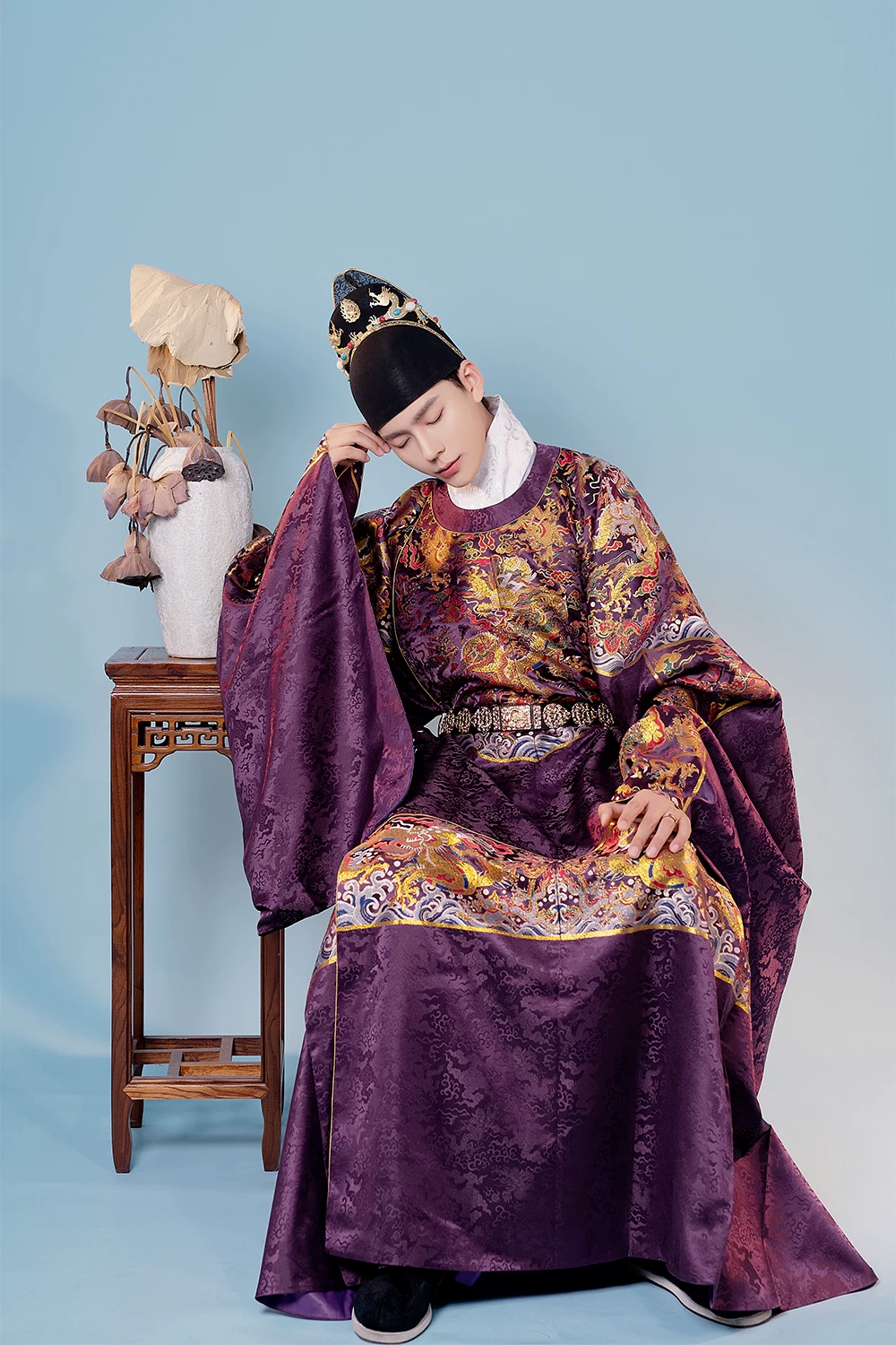 [Ruolan Xi] Детский Sun Long Gao, точное ткачество, мужской круглый халат, женская помада для губ, форма халяра Ханью