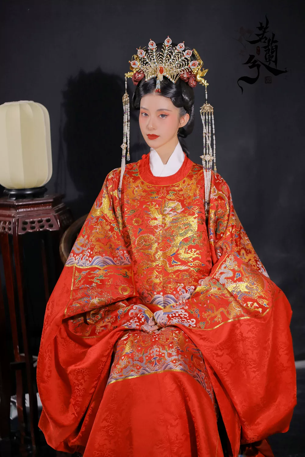 [Ruolan Xi] Детский Sun Long Gao, точное ткачество, мужской круглый халат, женская помада для губ, форма халяра Ханью
