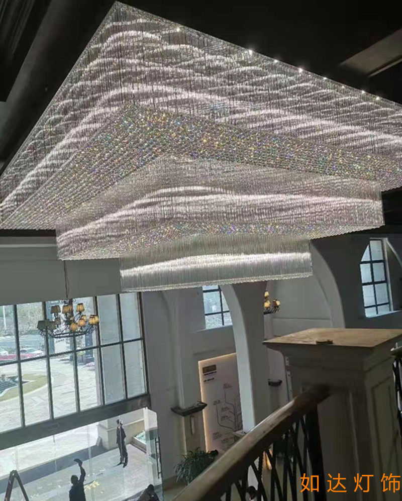Non-standard custom hotel lobby crystal lamp villa sales building Sandbar Banquet room jewelry line hotels living room chandelier