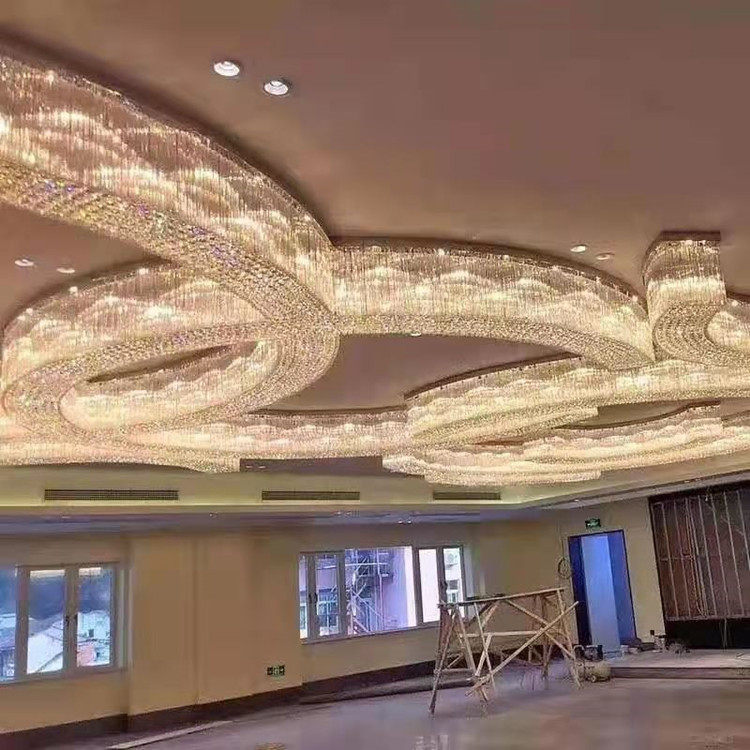 Non-Label Custom Extravagant Hotel Lobby Water Crystal Light Villa Clubhouse Sale of the salon ballroom Dining Room Desk Living-room Light-Taobao