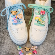 Cute Cartoon Laces buckle Stars Debra strawberry bear Air Force One Sail Cloth Shoes AJ1 Decorations accessories Diy