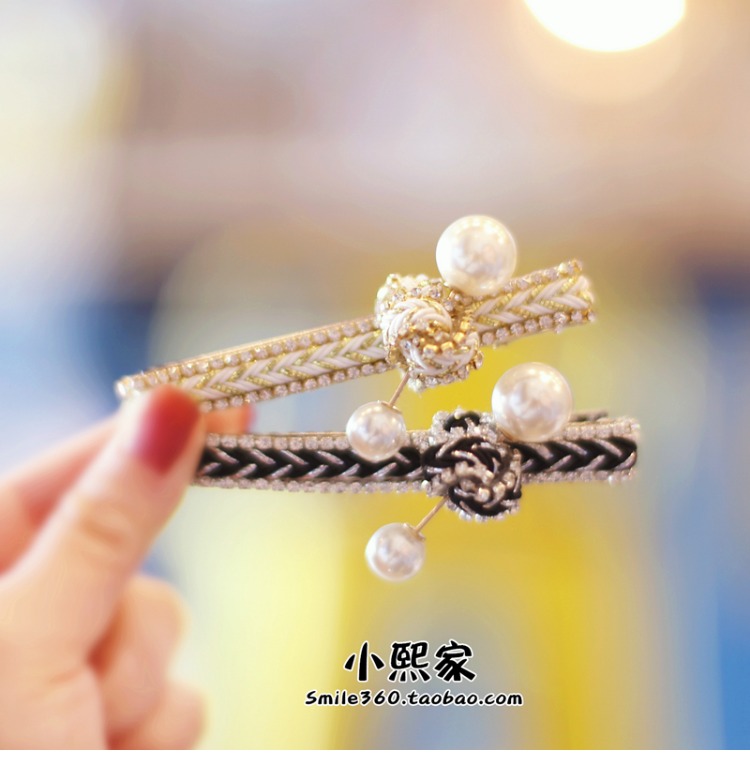 Xiaoxijia người lớn Hàn Quốc phụ kiện tóc vàng lụa bạc kim cương lớn kẹp tóc hoang dã kẹp tóc khí chất headband dây buộc tóc cho bé gái