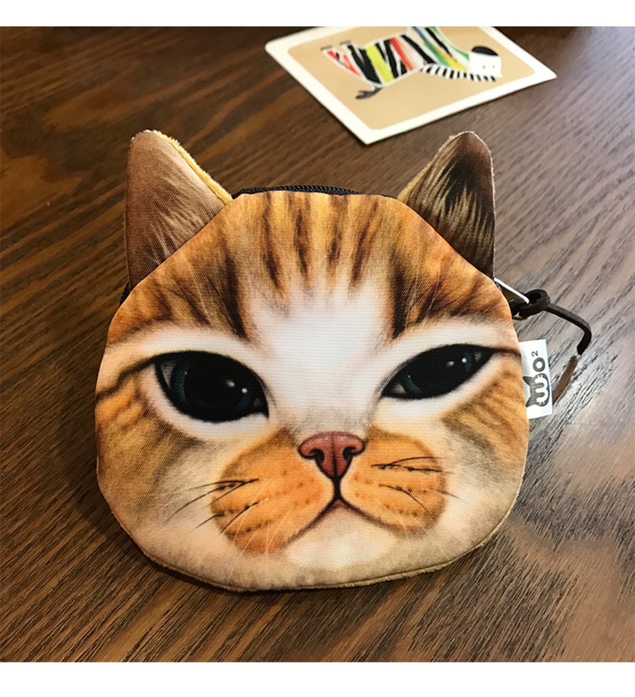 Cat coin ví nữ mini dễ thương Hàn Quốc sáng tạo vải túi xu nhỏ tay lấy đồng xu túi khóa kéo ví tiền