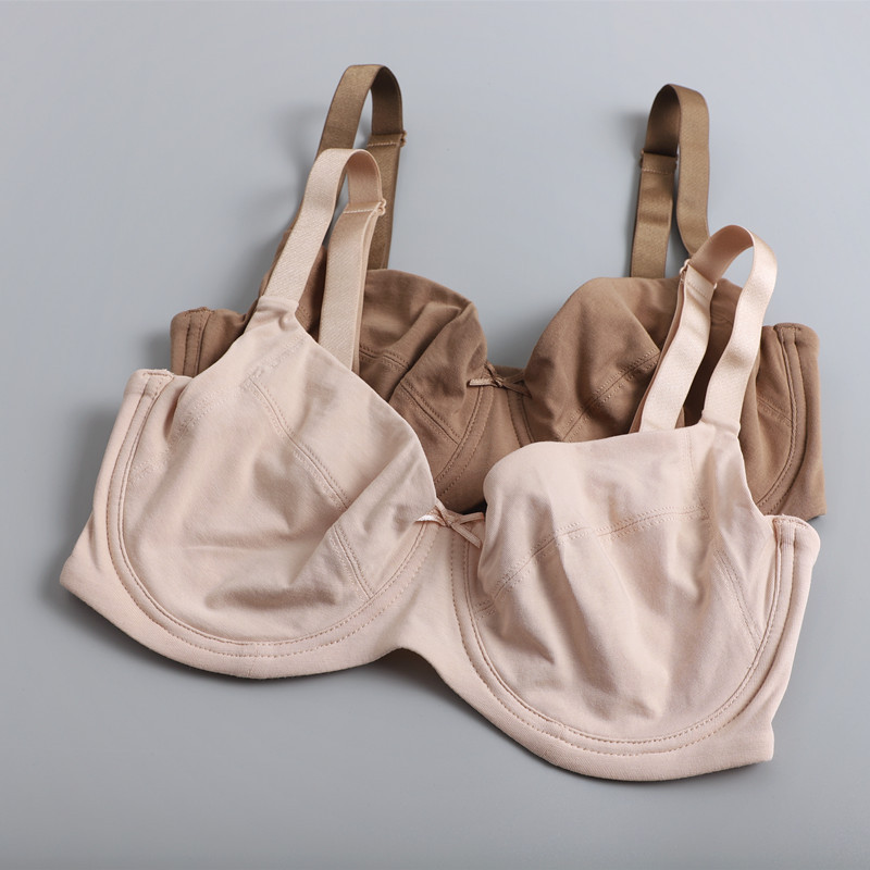 Large Bust Minimizing Bra for Women, Smooth and Simple, with Underwire to Prevent Sagging, Made of Pure Cotton, Comfortable, Breathable, Ultra-Thin Bra