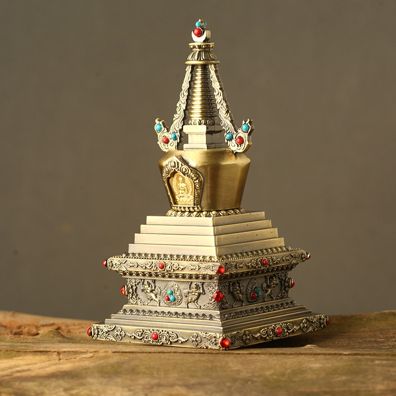 Tibetan pagoda ornaments dedicated to monasteries Nepalese craftsmanship can be used to store relics 22cm high stupa Bodhi pagoda