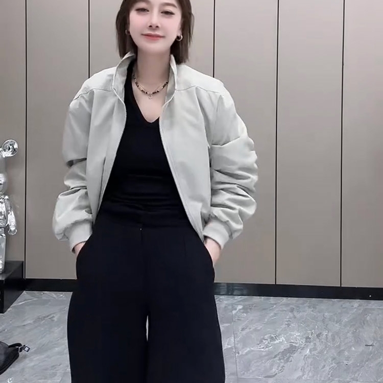 This Year's Super Hot Model-Shougu Spring & Fall Stand-Up Collar Loose Jacket Short Outwear for Women ins Outdoor Casual Top