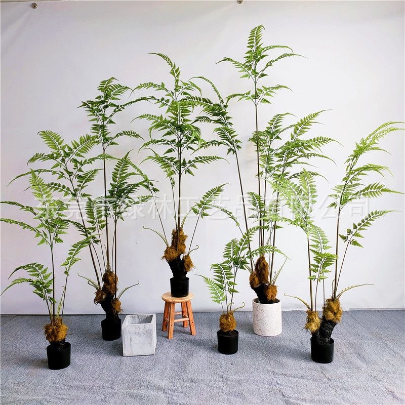 Artificial Plant Golden Monkey Fern Tree, Bionic Fern Grass Potted Plant, Fake Green Plant, Artificial Monkey Head Fern Persian Grass for Decoration and Landscaping