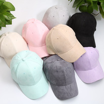 Korean spring and summer cap new solid color cotton baseball cap sunshade mens and womens flat eaves hat gift giveaway