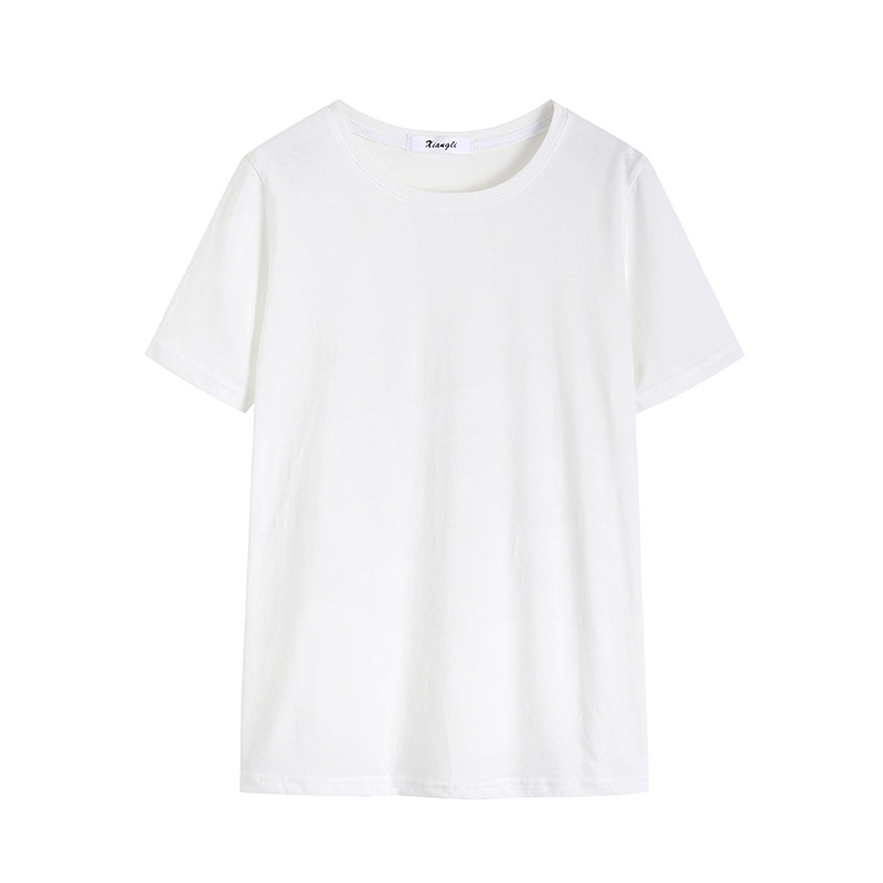(Same T-shirt with suspenders and suspenders skirt) Pure cotton pure white short-sleeved T-shirt women's summer Korean version loose top T-shirt