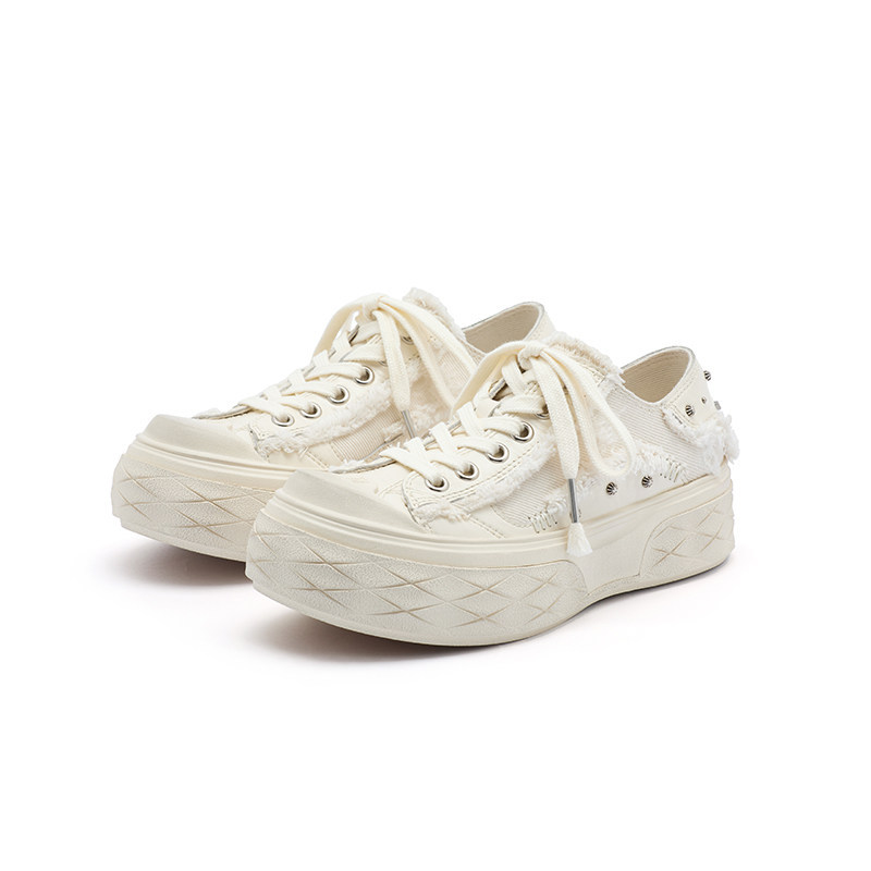 Sugarsu Mickey Mouse Thick-Soled Height-Increasing Canvas Leather Sneakers 26 Spring/Summer Solace Lane Buyer's Store