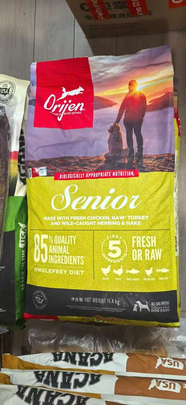 Orijen Craves Original Prey Senior Dog Food American Version Raw Bone and Meat for Senior Dogs 11.4kg Good Package with Anti-Counterfeiting Label