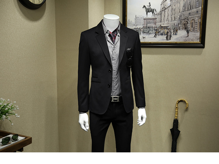 Bộ đồ đen tinh khiết của DANDY HOMME - Suit phù hợp quần nam
