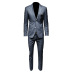 Dandy HOMME nam Suit Handsome Thời trang chủ trang phục màu xanh sọc dress hai mảnh 